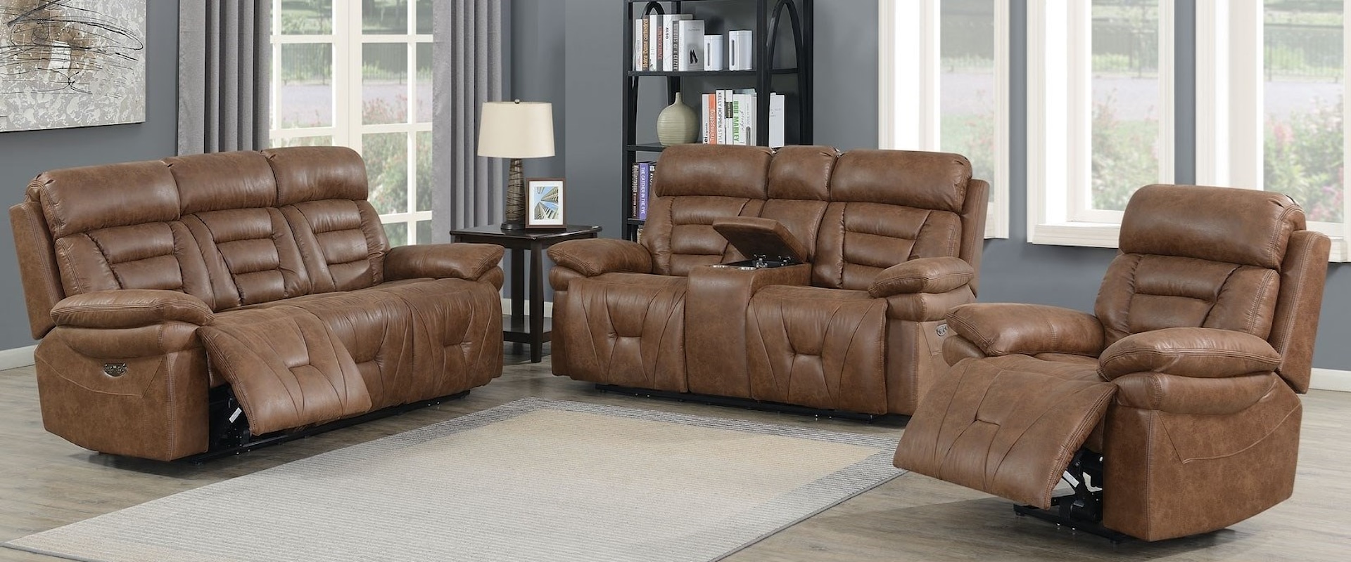 Casual Lay Flat Power Reclining Living Room Group