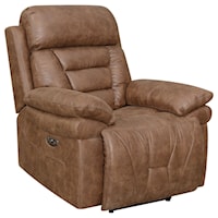 Casual Lay Flat Power Recliner with Power Headrest and USB Port