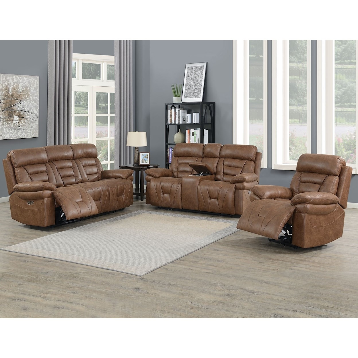 Steve Silver Brock Lay Flat Power Reclining Loveseat