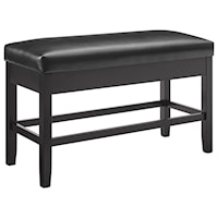 Transitional Counter Height Upholstered Dining Bench with Storage