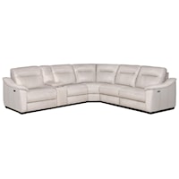 Contemporary Power Reclining 6-Piece Sectional with Power Headrests
