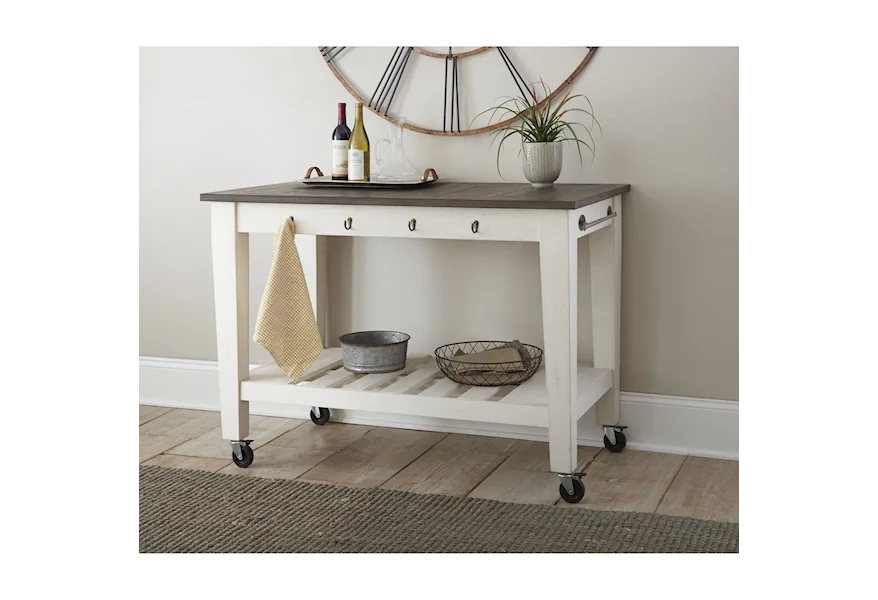 Cayla Two-Tone Kitchen Cart by Steve Silver at Walker's Furniture