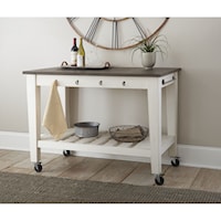 Two-Tone Kitchen Cart with Casters