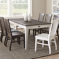 Rectangular Two-Tone Dining Table with 16" Leaf