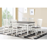 Rustic 7-Piece Dining Set with Plank Wood Table