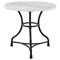 Contemporary Round Bistro Table with White Marble Top