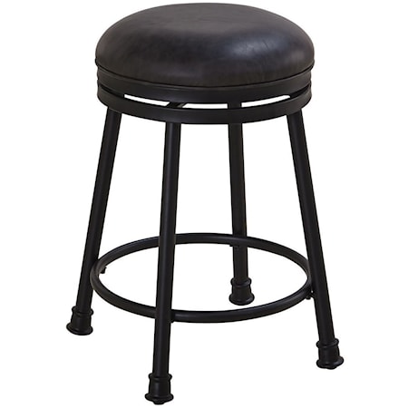 Contemporary Swivel Counter Stool with Upholstered Seat