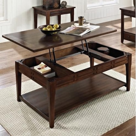 Lift Top Cocktail Table with Casters