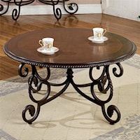 Traditional Round Scrolled Cocktail Table