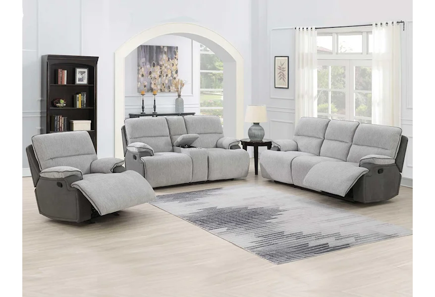 Cyprus 3 Piece Manual Reclining Living Room Set by Steve Silver at Sam Levitz Furniture