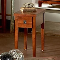 Transitional Chairside End Table with Slate Inlay