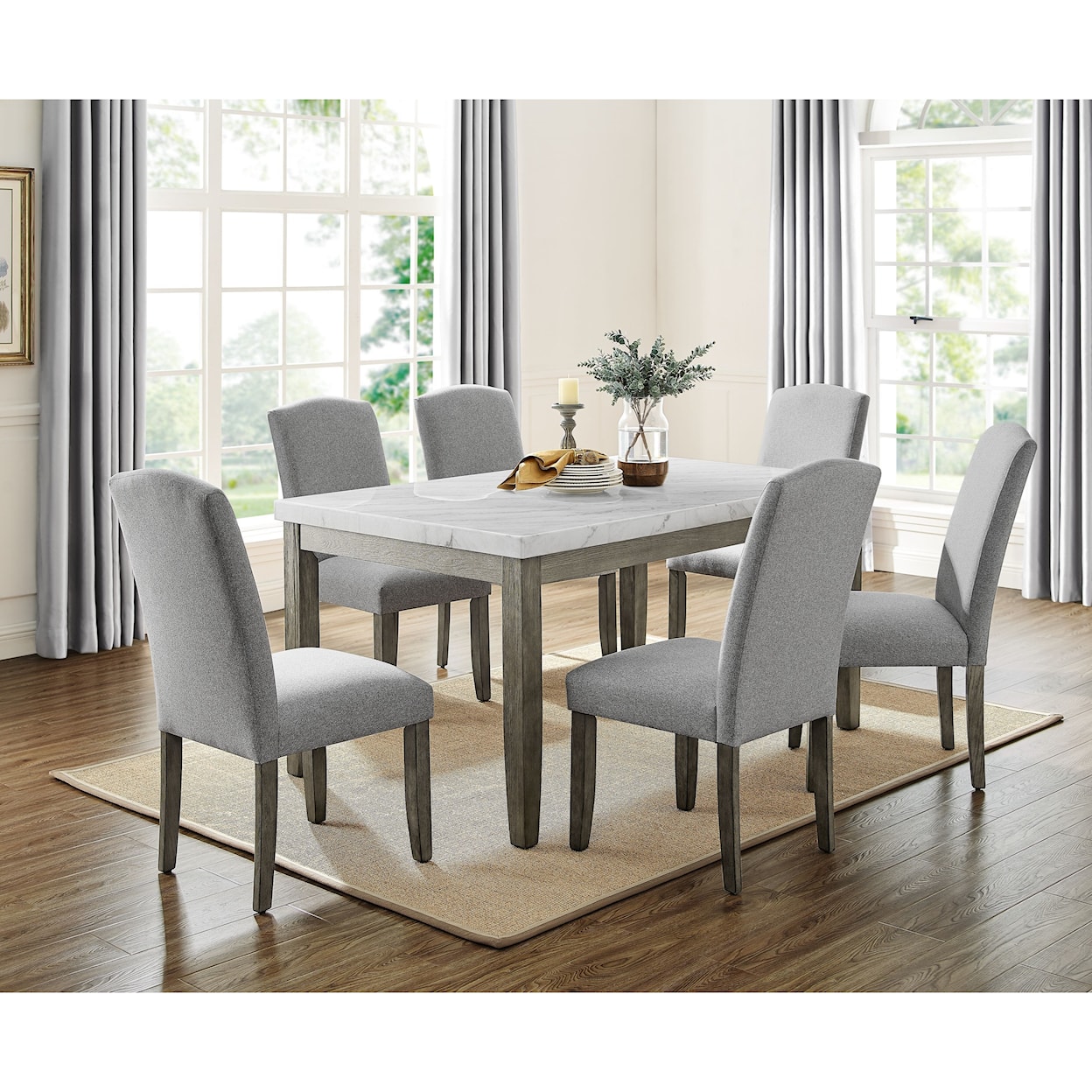 Belfort Essentials Emily 7-Piece Table and Chair Set