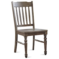 Farmhouse Slat Back Side Chair with Turned Legs