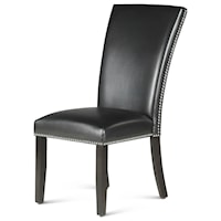 Glam Contemporary Dining Side Chair with Nailhead Trim