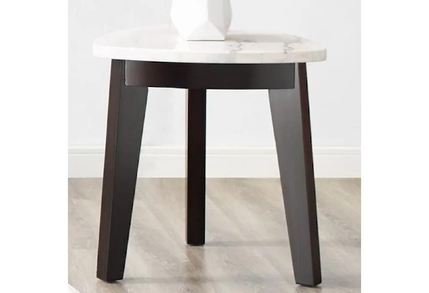 Francis White Marble Top Triangle End Table by Steve Silver at Dream Home Interiors