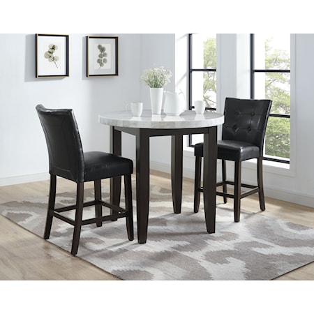3 Piece Counter Height Table and Chair Set