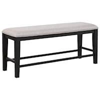 Farmhouse Counter Height Dining Bench with Upholstered Seat