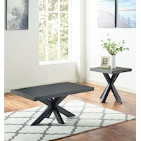 Ebony Rectangular Coffee Table and Square End Table Set