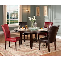 5-Piece Contemporary 72" Round Table & Parsons Chair Set