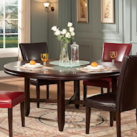 72" Round Contemporary Dining Table with Lazy Susan