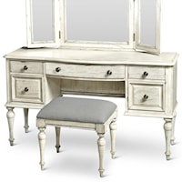 HIGH POINT WHITE VANITY DESK |