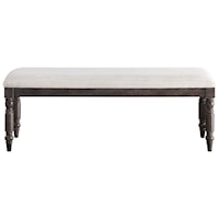 Transitional Dining Bench with Upholstered Seat