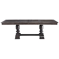 Transitional Expandable Dining Table with Double Pedestal Base