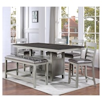 TWO-TONE 5-PIECE COUNTER TABLE SET