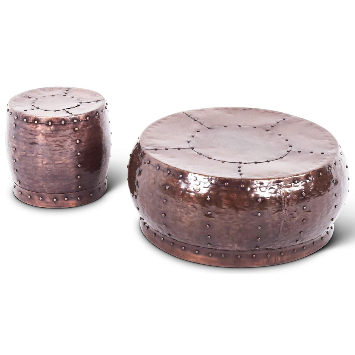 Steve Silver India Accents Copper Cocktail Table with 2 End Tables