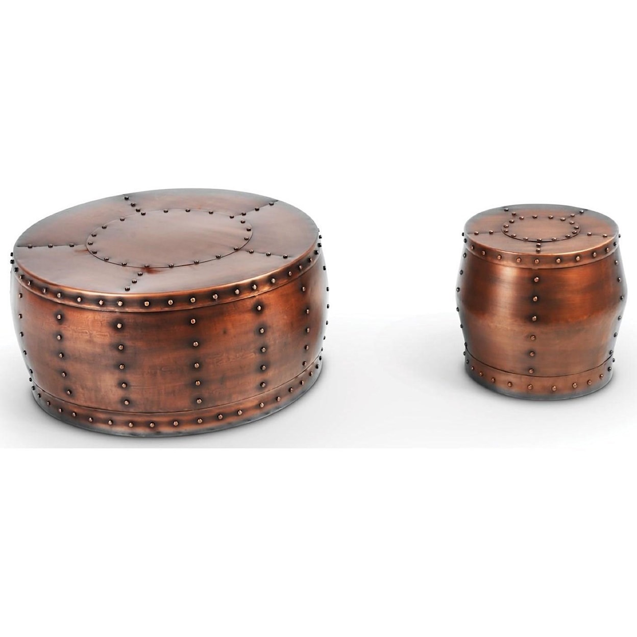 Steve Silver India Accents Copper Cocktail Table with 2 End Tables