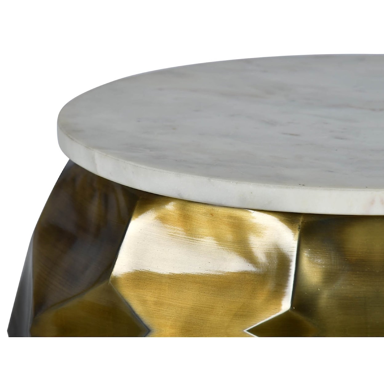 Steve Silver India Accents Stomp Round End Table with Marble Top