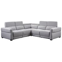 Contemporary 4-Seat Power Reclining Sectional Sofa with Power Headrests and USB Ports