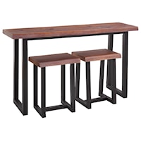 Rustic 3-Piece Counter Height Table Set with Bar Stools