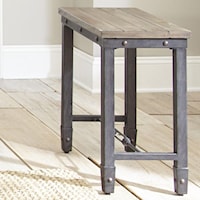 Industrial Chairside Table with Iron Base