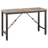 Industrial Sofa Table with Iron Base