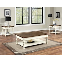 Rectangular Coffee Table and 2 Square End Table Set