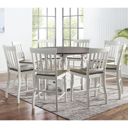 9-Piece Round Counter Table Set