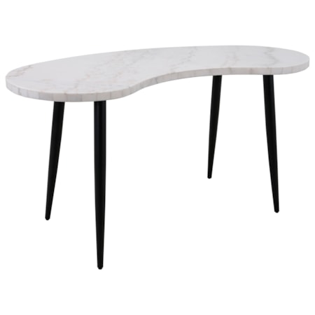 White Marble Top Kidney Desk