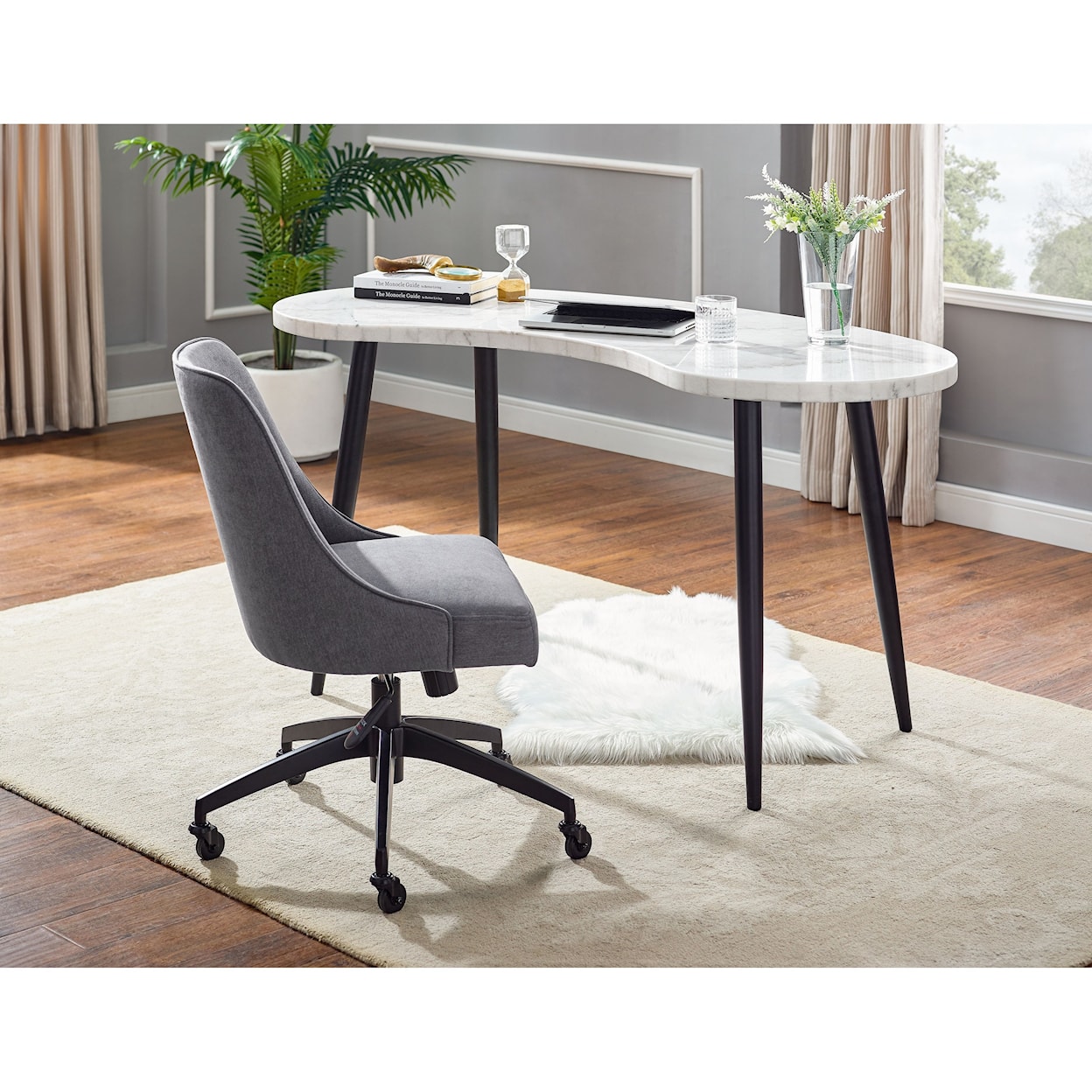 Prime Kinsley Swivel Upholstered Desk Chair