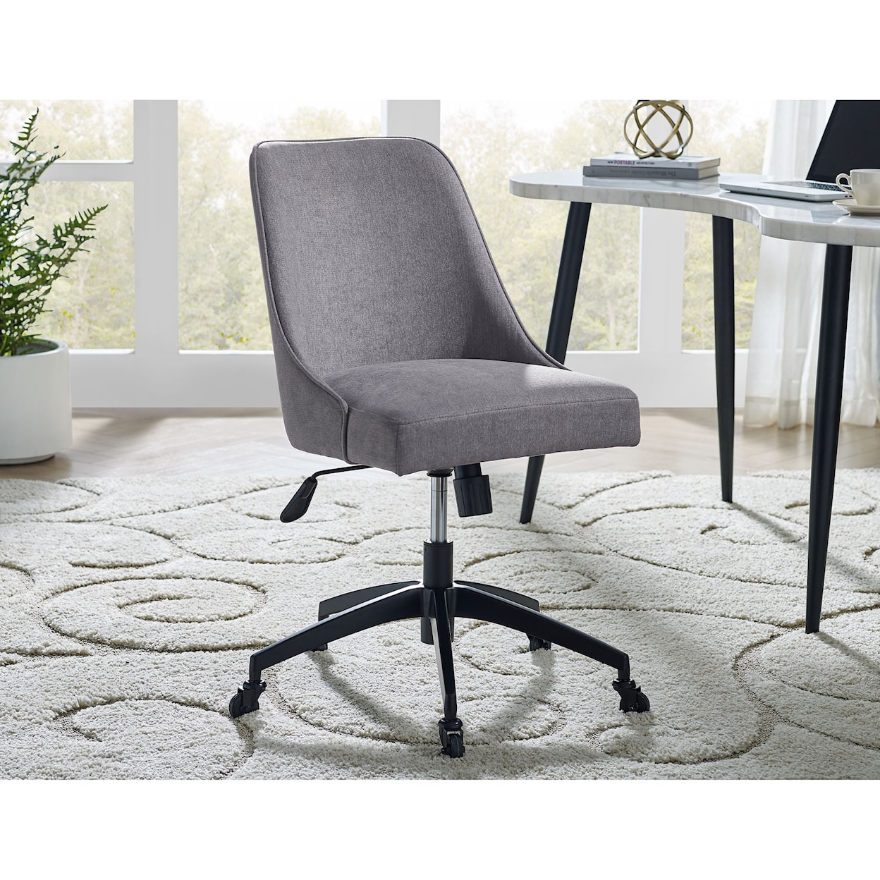 Steve Silver Kinsley Swivel Upholstered Desk Chair