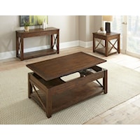 Rectangular Lift Top Table and 2 Square End Table Set