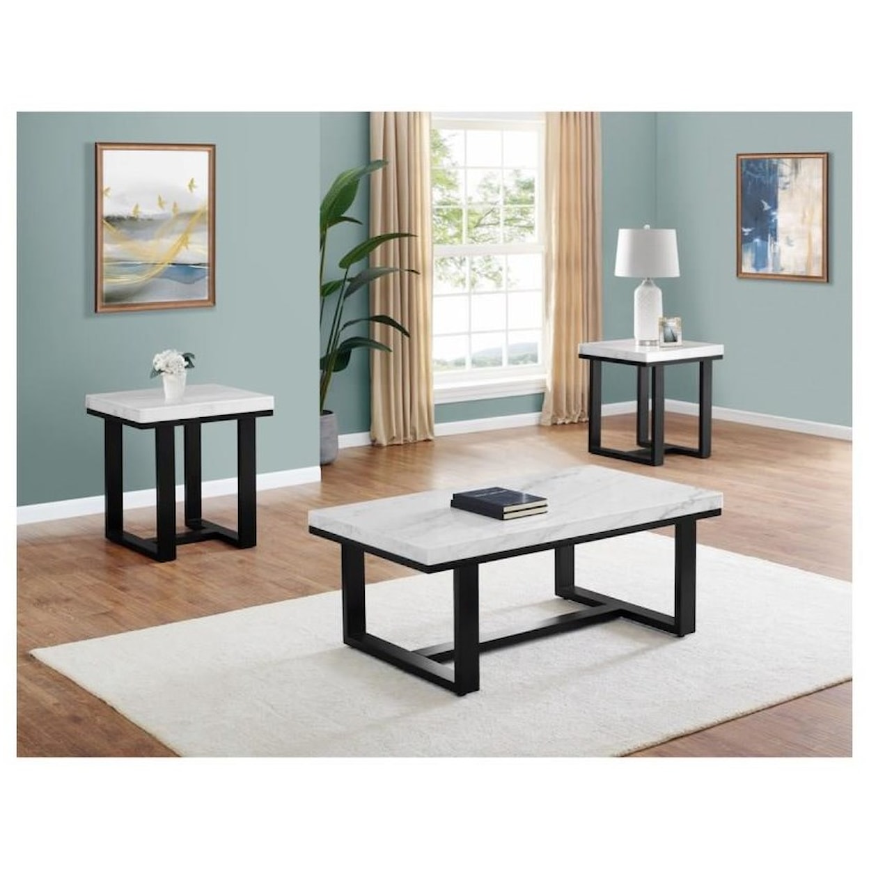 Steve Silver Lucca Cocktail Table and 2 End Tables Set