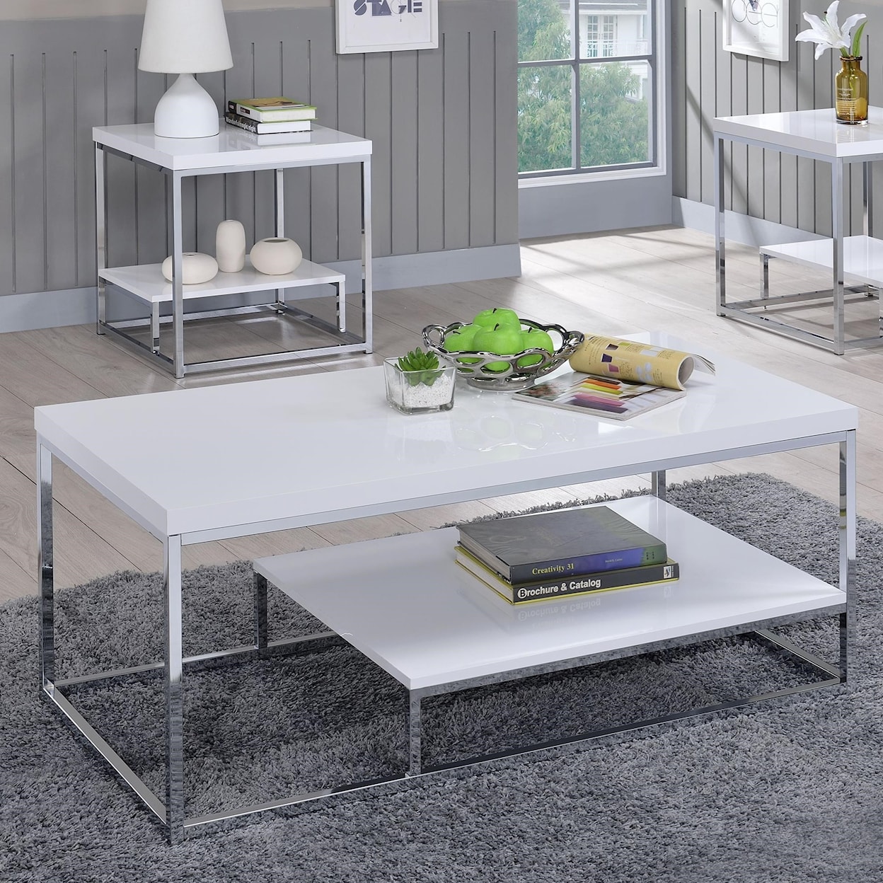 Steve Silver Lucy LUCY WHITE/CREAM COCKTAIL TABLE |