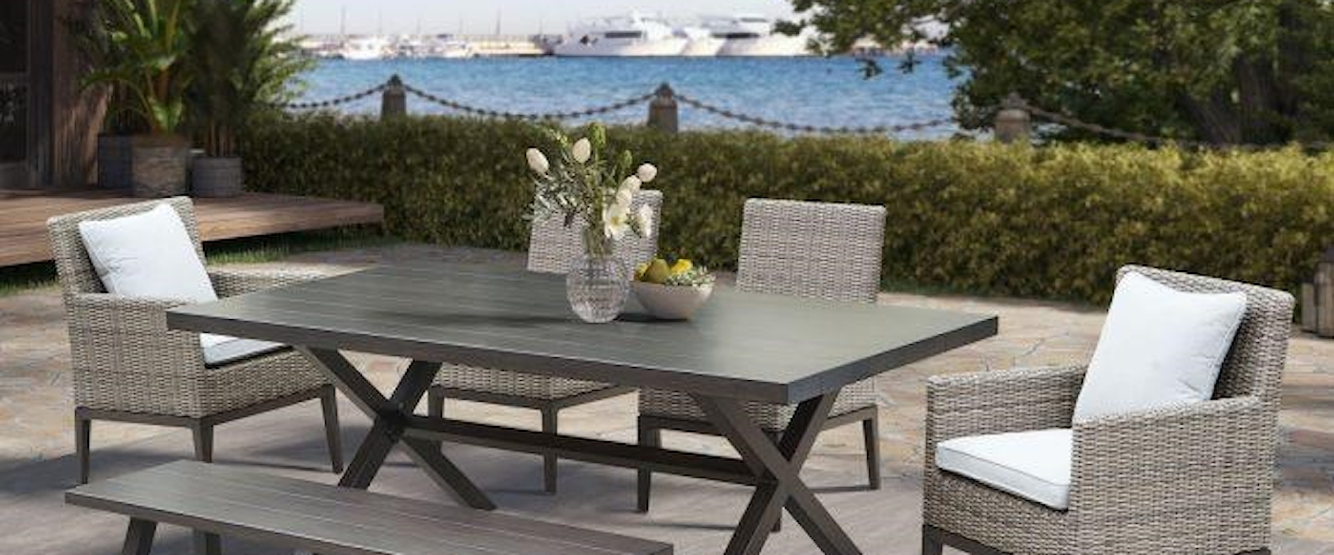 7 Pce Outdoor Dining Set - Not Including Bench