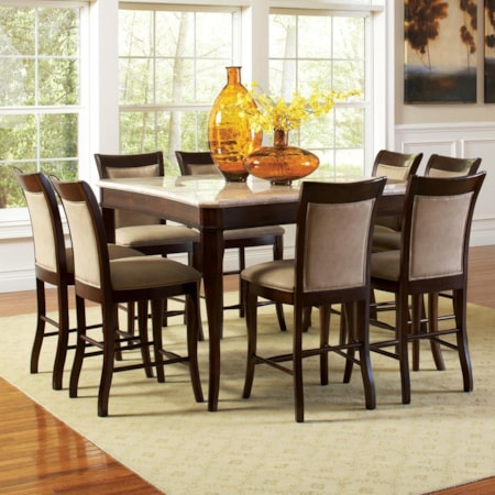 9-Piece Marble Counter Height Set