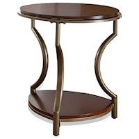 Traditional Round End Table with Shelf
