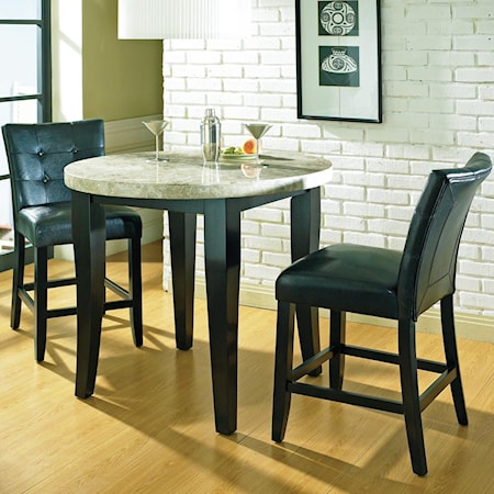 3 Pc. Round Top Counter Table Set