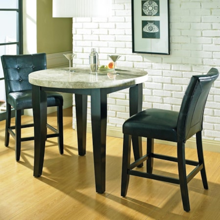 3 Pc. Round Top Counter Table Set