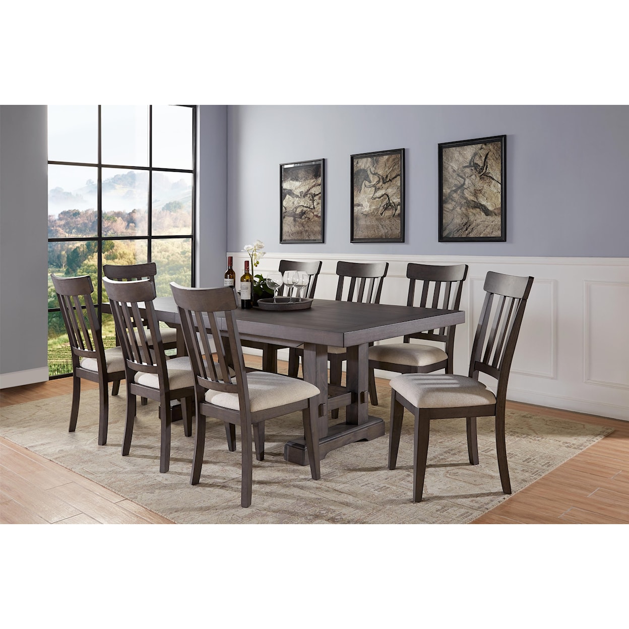 Steve Silver Napa 9-Piece Table and Chair Set