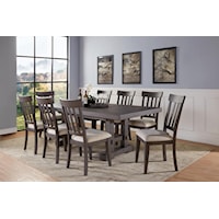 Contemporary 9-Piece Standard Height Dining Set with Leaves